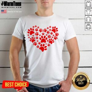 Awesome Heart Paw Print Dog Love Valentines Day Gift Shirt