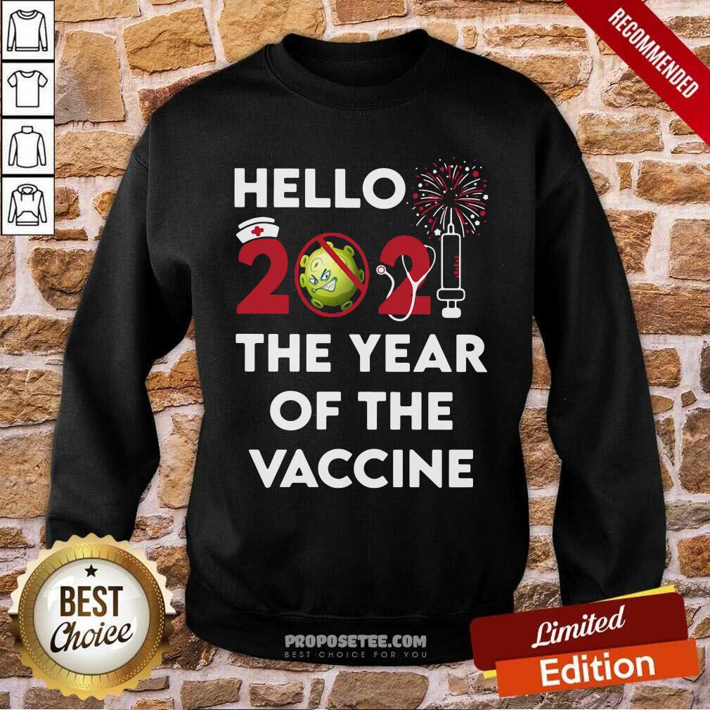 Awesome Hello 2021 The Year Of The Vaccine Shirt - Image 5