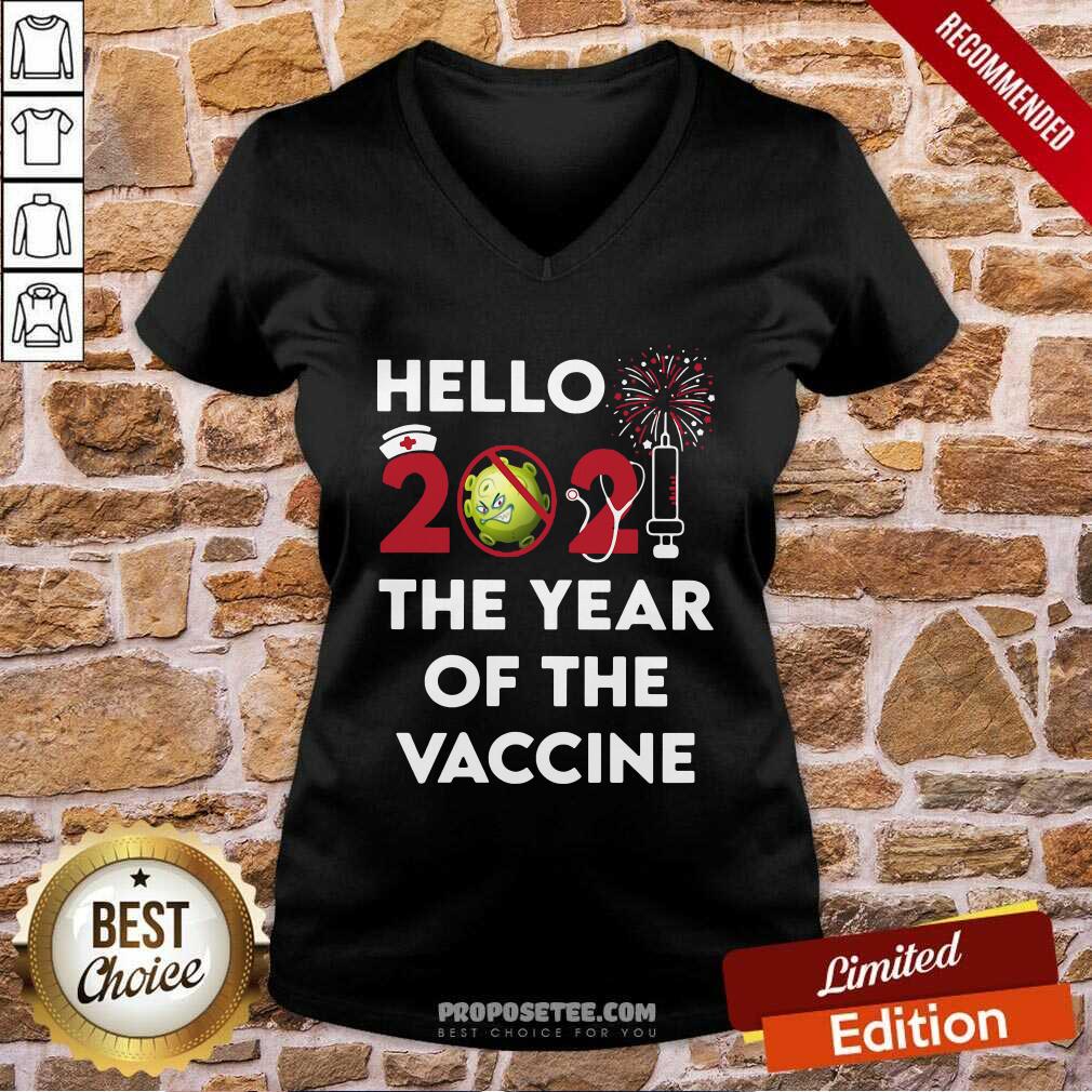 Awesome Hello 2021 The Year Of The Vaccine Shirt - Image 3