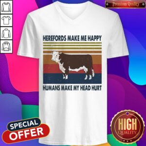 Alternative view of Awesome Herefords Make Me Happy Humans Make My Head Hurt Shirt