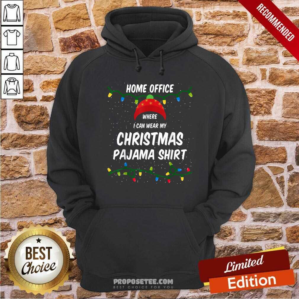 Awesome Home Office Where I Can Wear My Christmas Pajama Lights Shirt - Image 2