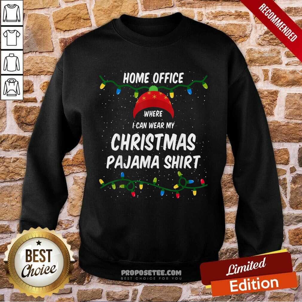 Awesome Home Office Where I Can Wear My Christmas Pajama Lights Shirt - Image 4