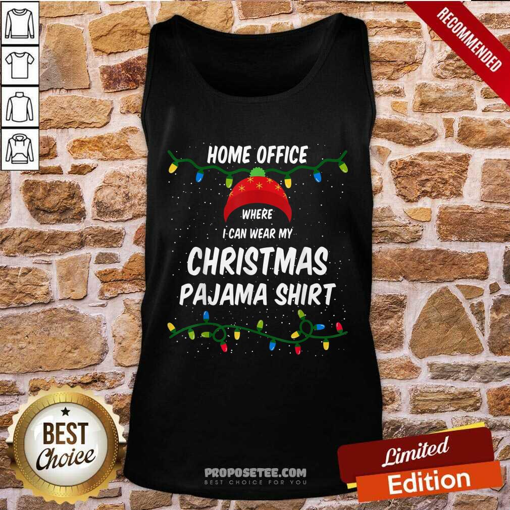 Awesome Home Office Where I Can Wear My Christmas Pajama Lights Shirt - Image 3