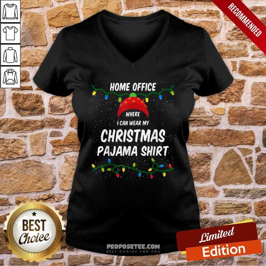Awesome Home Office Where I Can Wear My Christmas Pajama Lights Shirt