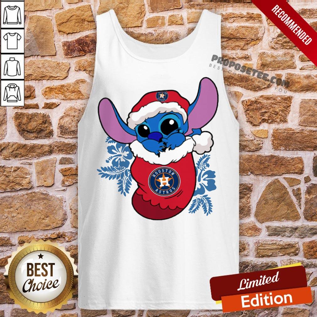 Awesome Houston Astros Christmas Stitch In The Sock Funny Disney Mlb Shirt - Image 5