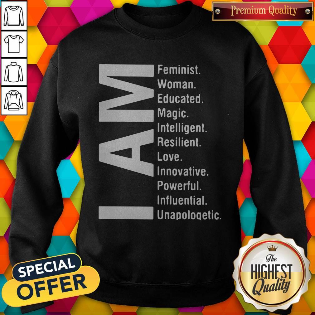 Awesome I Am Feminist Woman Educated Magic Intelligent Shirt - Image 4