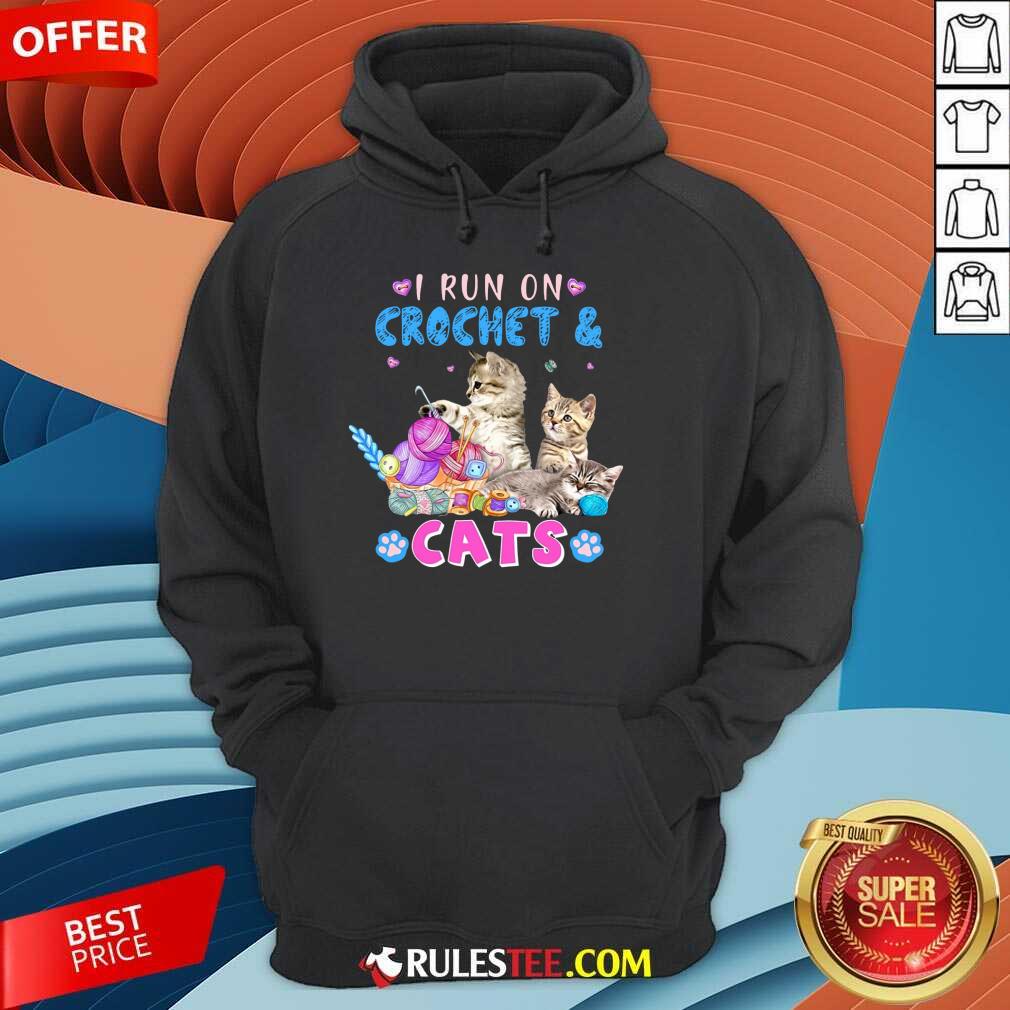 Awesome I Run On Crochet And Cats Shirt - Image 4