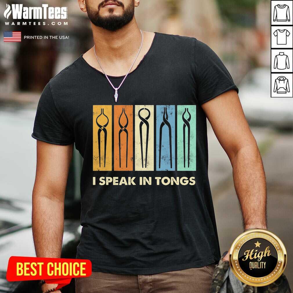Awesome I Speak Tongs Vintage Great 5 Shirt - Image 5