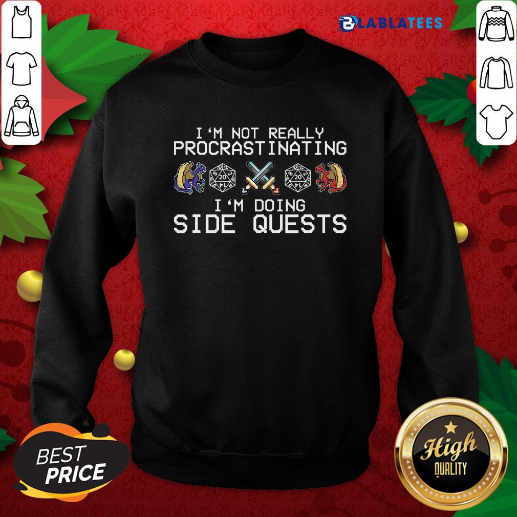 Awesome I'm Not Really Procrastinating I'm Doing Side Quests RPG Dragons Shirt - Image 4