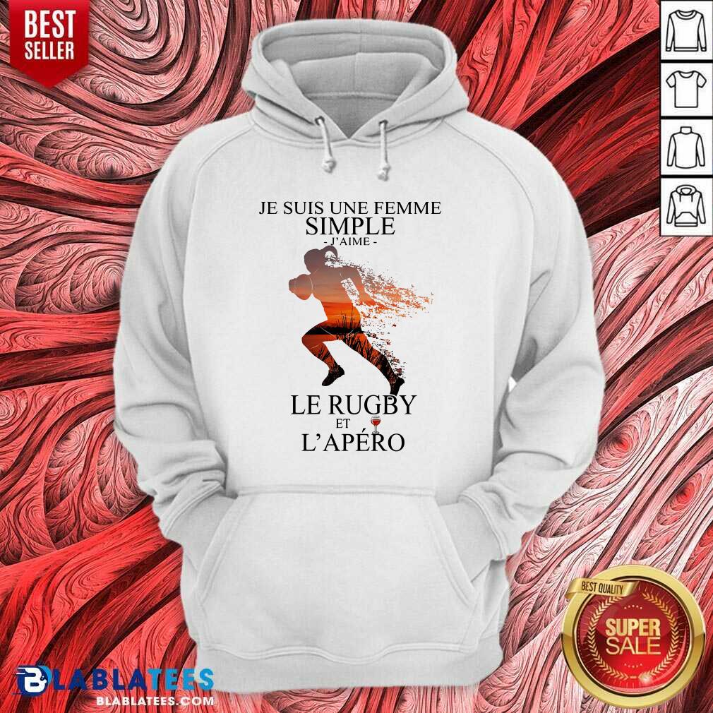 Awesome Je Suis Une Femme Simple Quote Le Rugby Sunset Shirt - Image 2