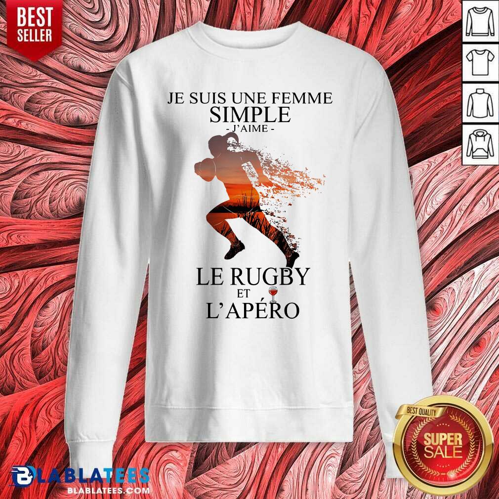 Awesome Je Suis Une Femme Simple Quote Le Rugby Sunset Shirt - Image 5