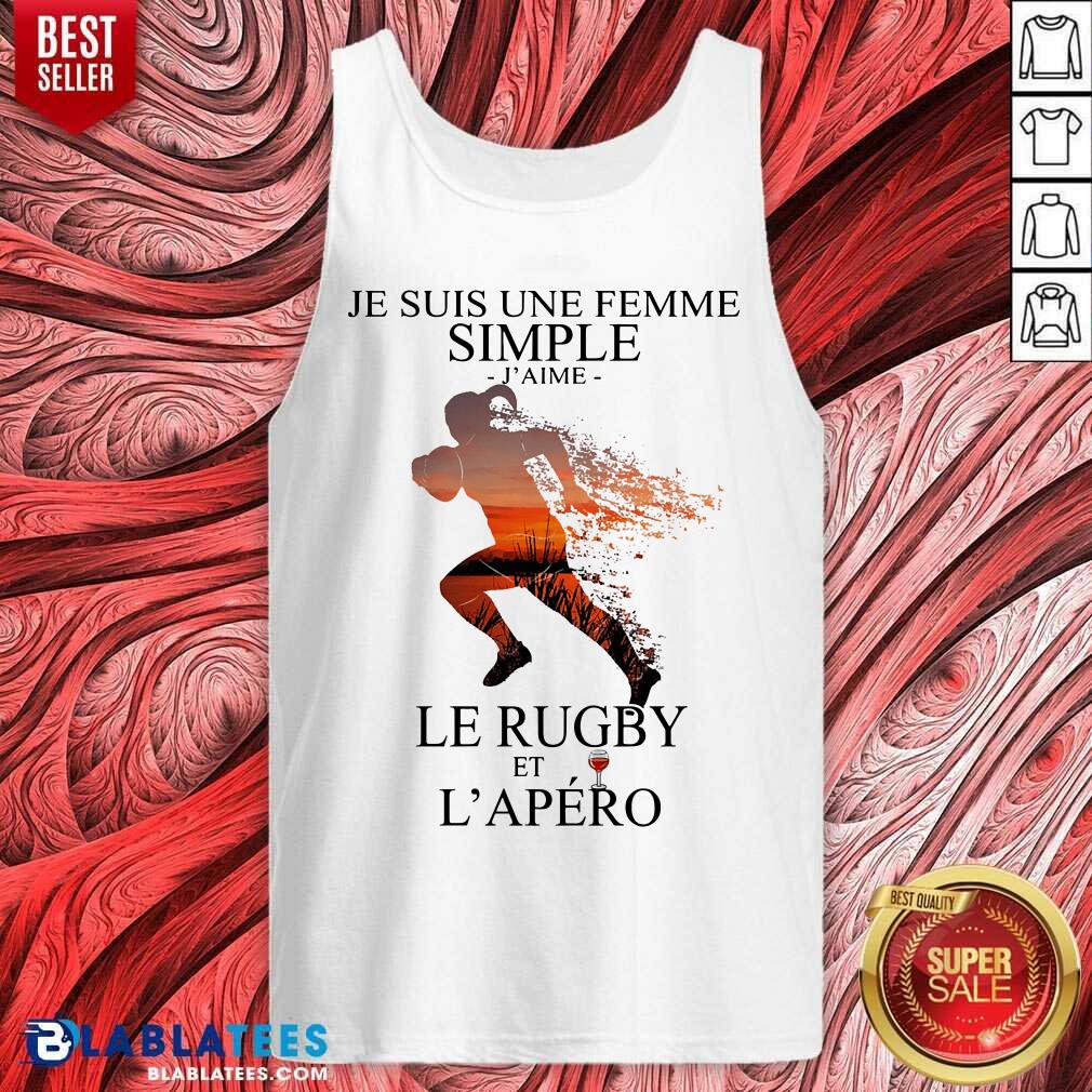 Awesome Je Suis Une Femme Simple Quote Le Rugby Sunset Shirt - Image 4