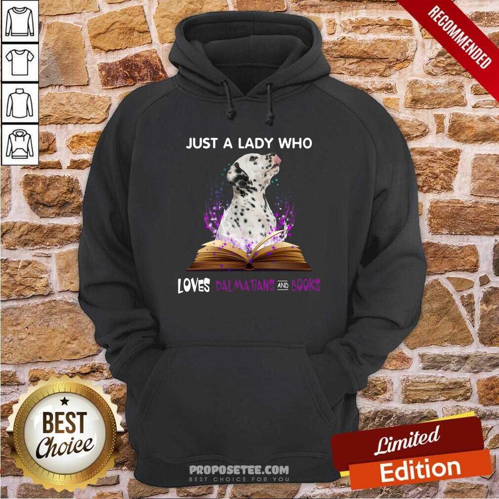 Awesome Just A Lady Who Loves Dalmatian And Book Shirt - Image 2