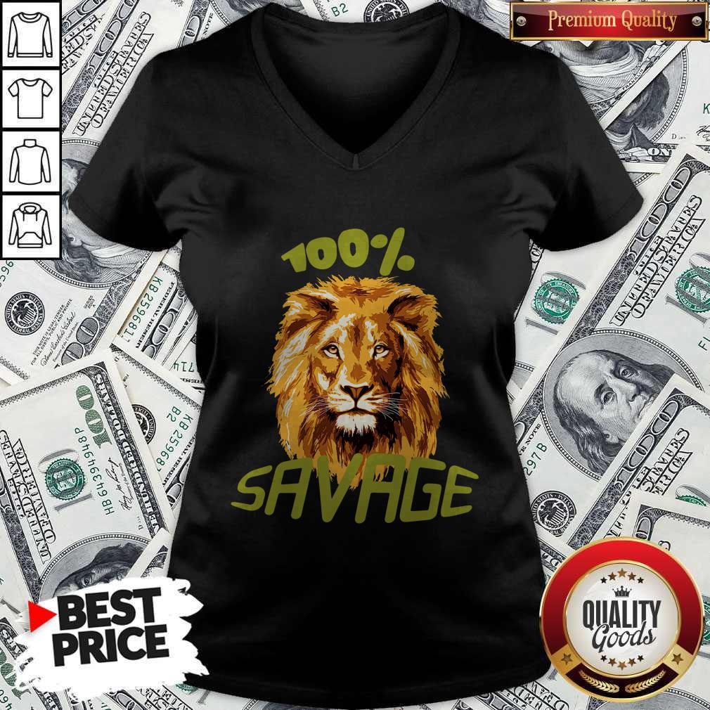 Awesome Lion 100% Savage Shirt - Image 3