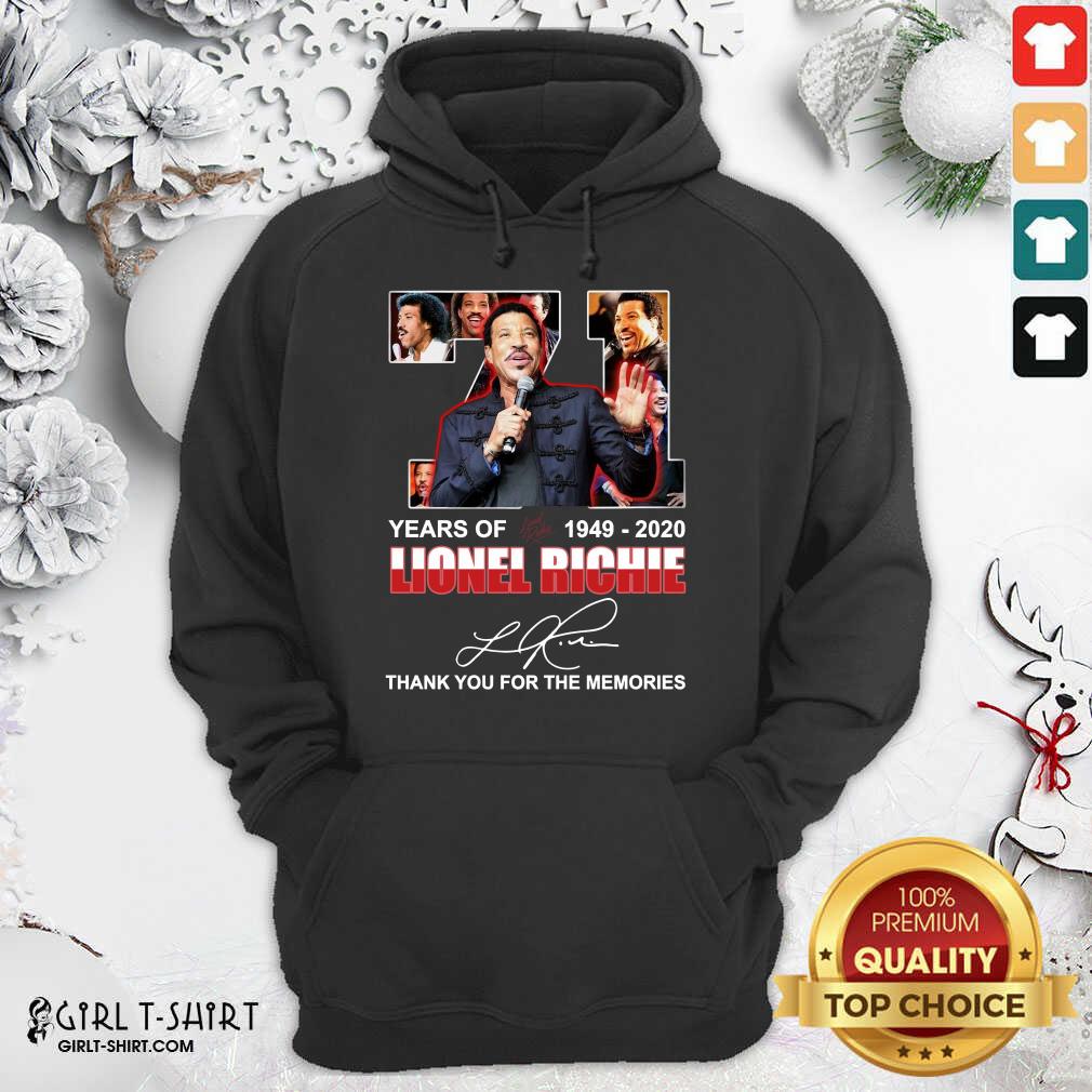 Awesome Lionel Richie 71 Years Of 1949 2020 Thank You For The Memories Signature Shirt - Image 5