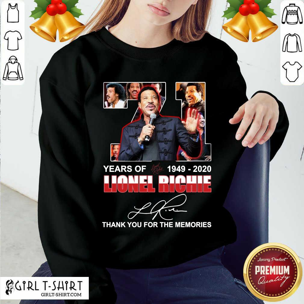 Awesome Lionel Richie 71 Years Of 1949 2020 Thank You For The Memories Signature Shirt - Image 4