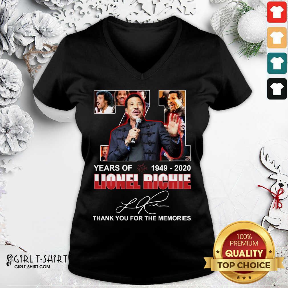 Awesome Lionel Richie 71 Years Of 1949 2020 Thank You For The Memories Signature Shirt - Image 2