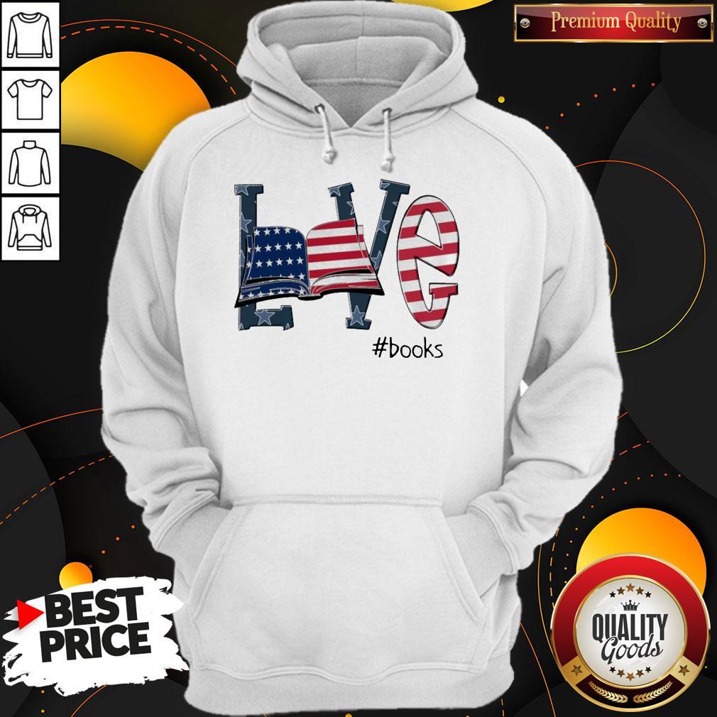 Awesome Love #Books America Flag Shirt - Image 5