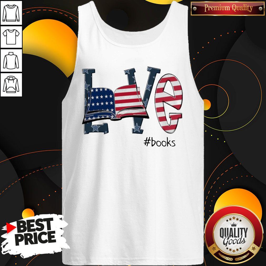 Awesome Love #Books America Flag Shirt - Image 3