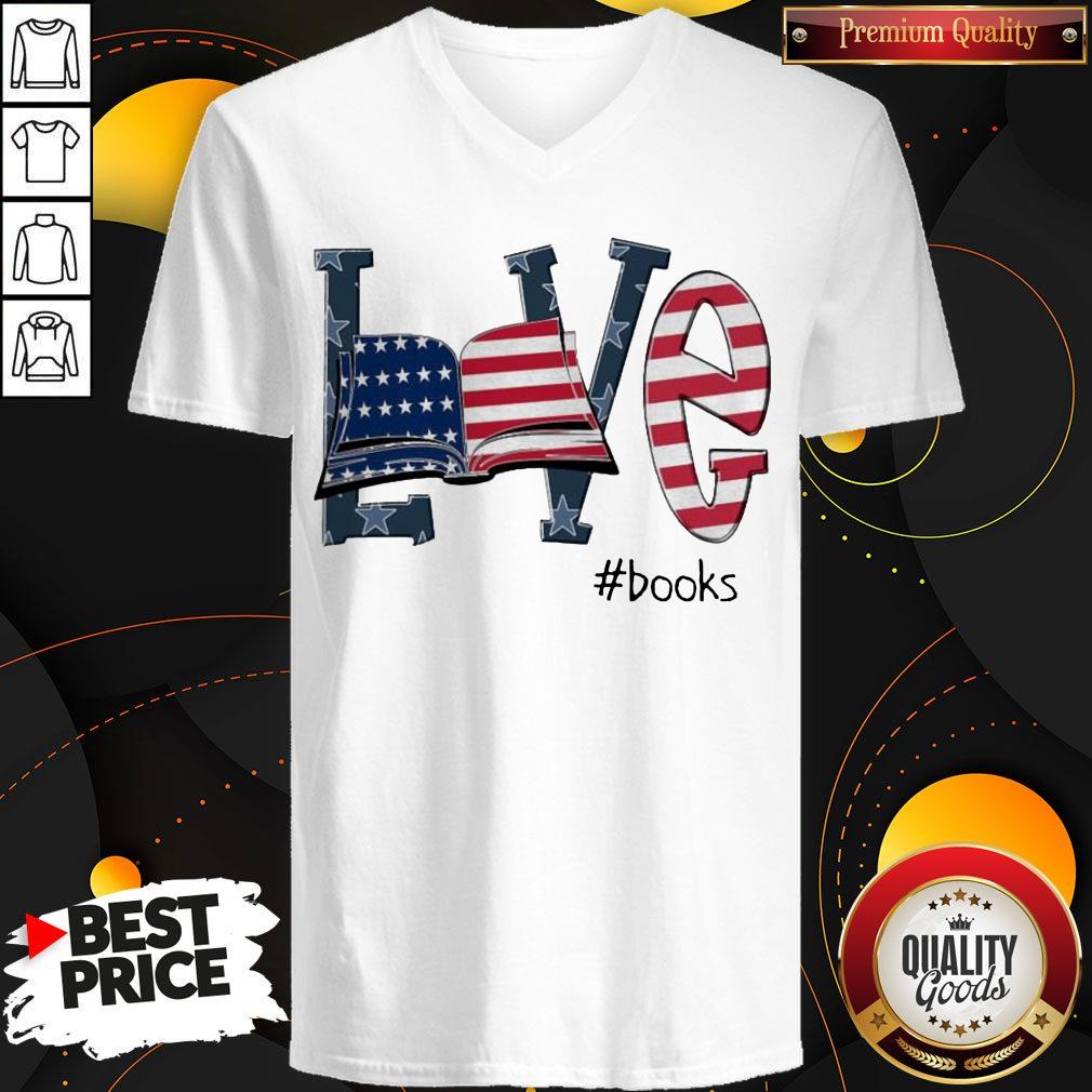 Awesome Love #Books America Flag Shirt - Image 2
