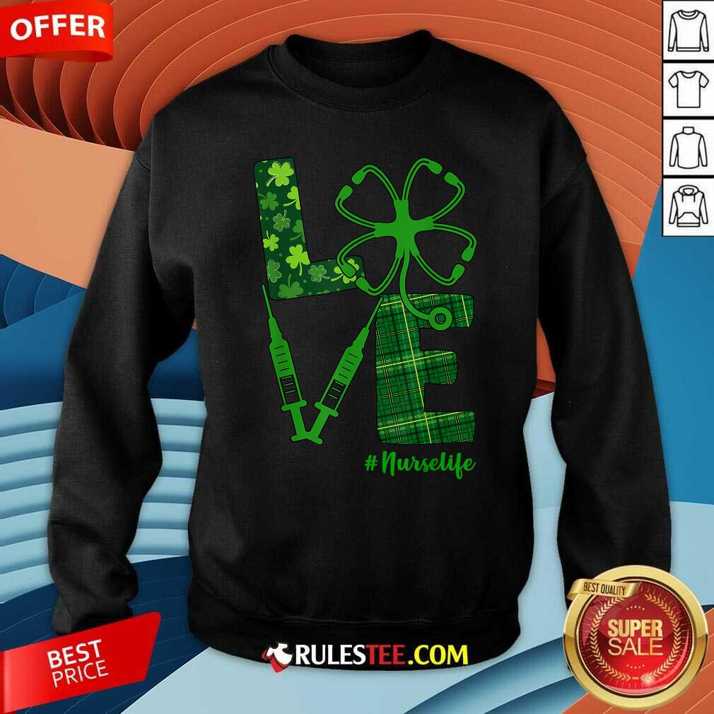 Awesome Love Shamrock Nurse Life St Patricks Day Shirt - Image 5