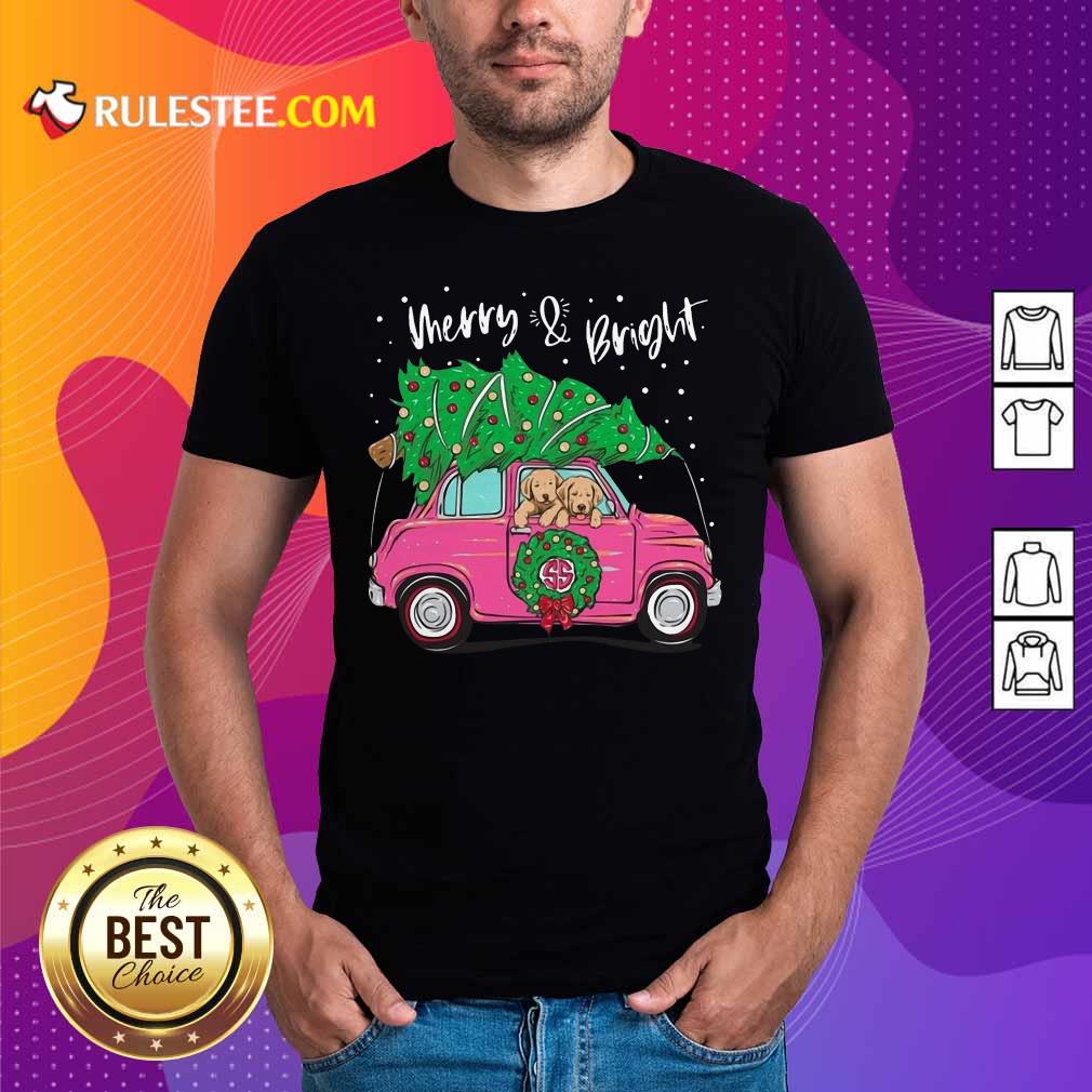 Awesome Merry And Bright Pitbull Dog Ugly Christmas Shirt