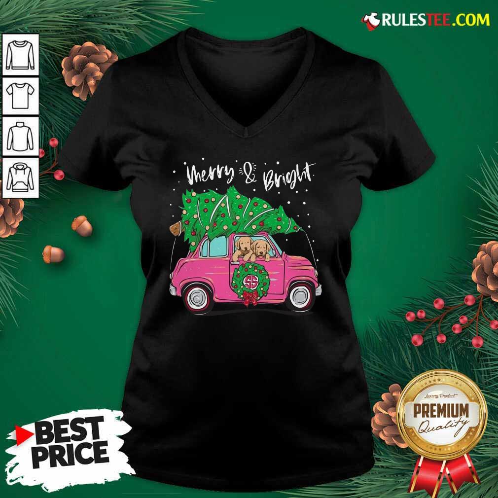 Awesome Merry And Bright Pitbull Dog Ugly Christmas Shirt - Image 3