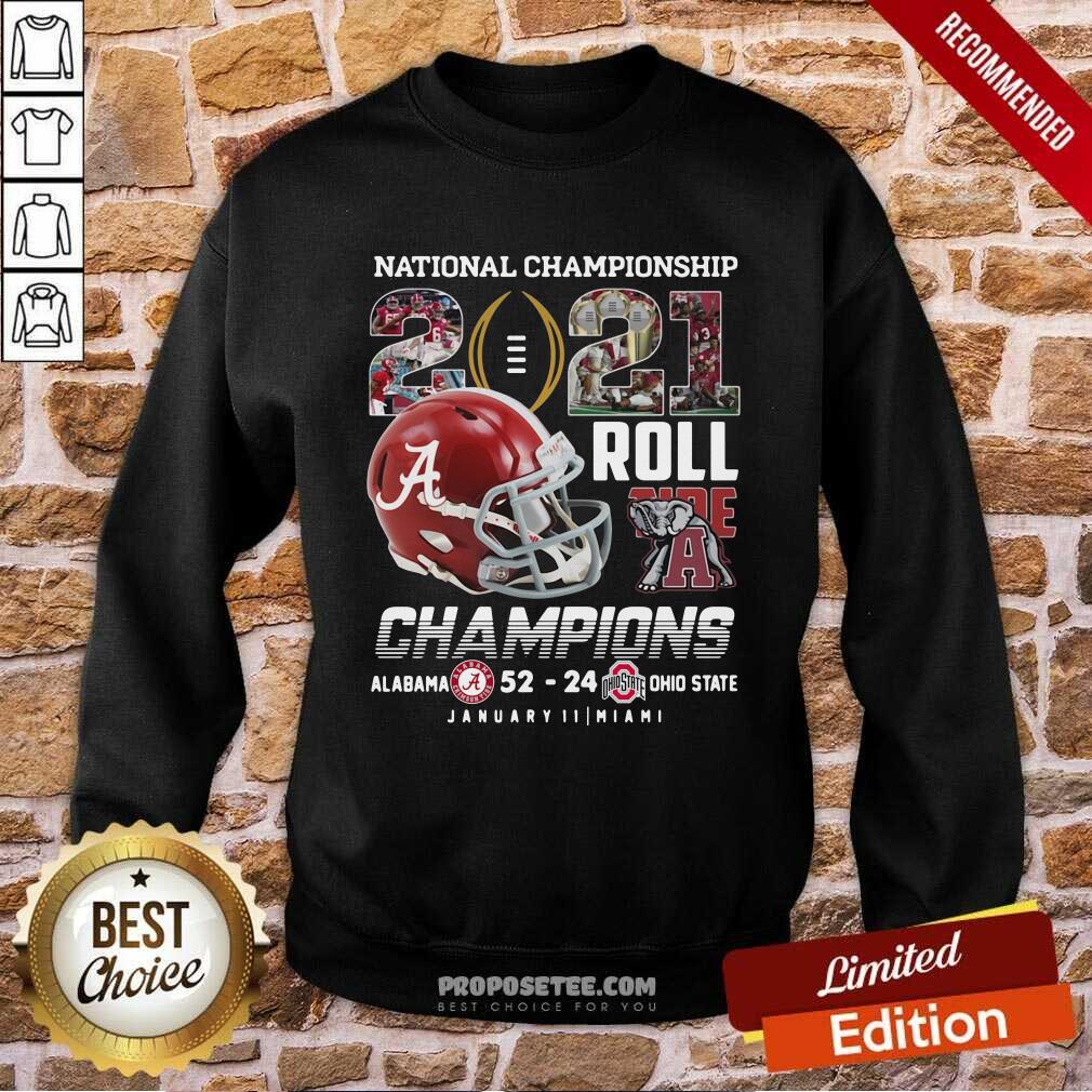 Awesome National Championship 2021 Roll Tide Champions Alabama 52 24 Ohio State Shirt - Image 4