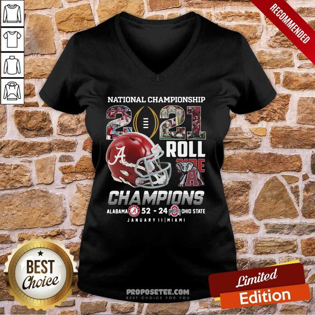 Awesome National Championship 2021 Roll Tide Champions Alabama 52 24 Ohio State Shirt - Image 2