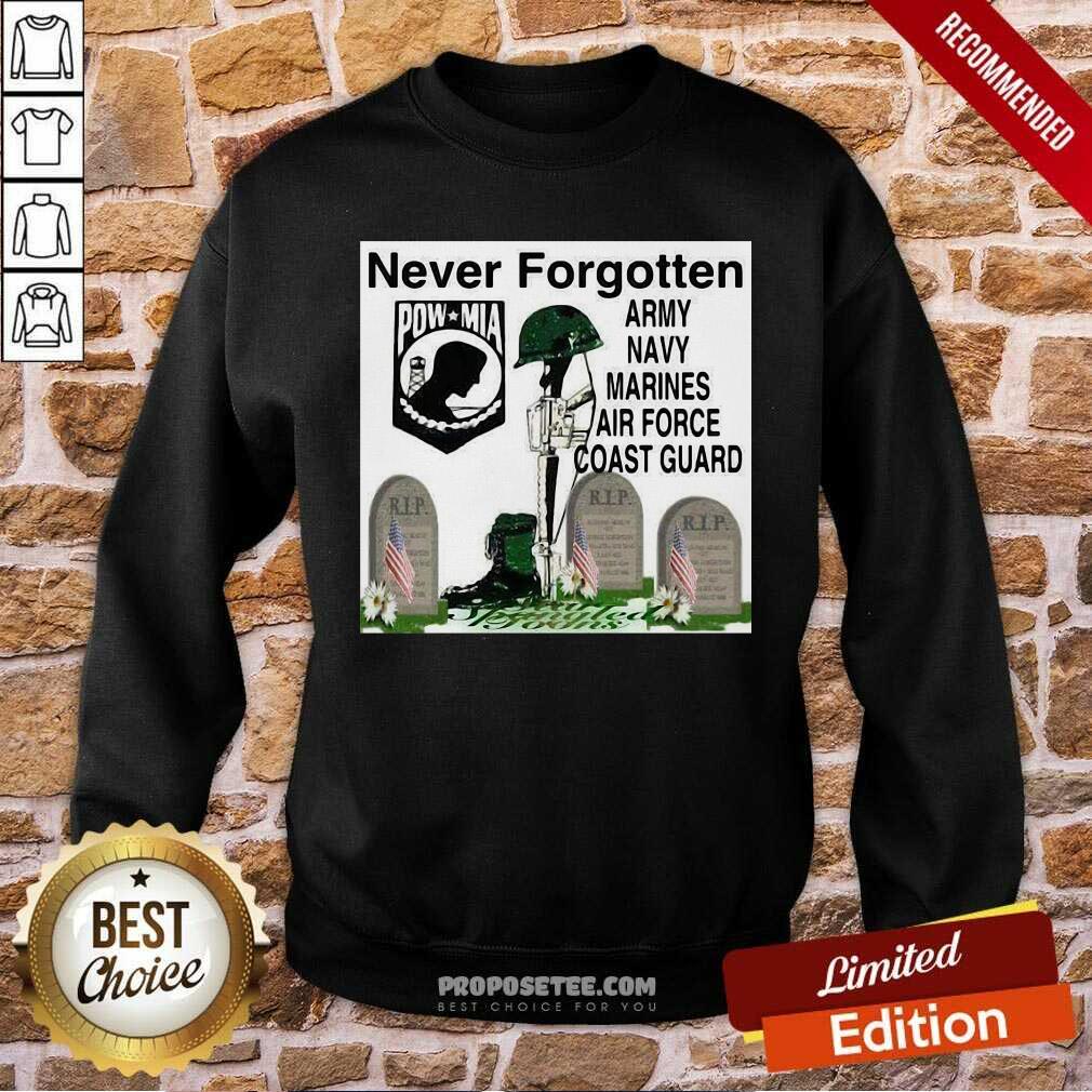Awesome Never Forgotten Army Navy Marines Airforce Coast Guard Shirt - Image 5