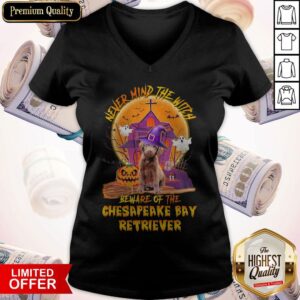 Alternative view of Awesome Never Mind The Witch Beware Of The Chesapeake Bay Retriever Halloween Shirt
