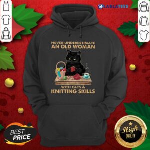 Alternative view of Awesome Never Underestimate An Old Woman With Cat And Knitting Skills Shirt