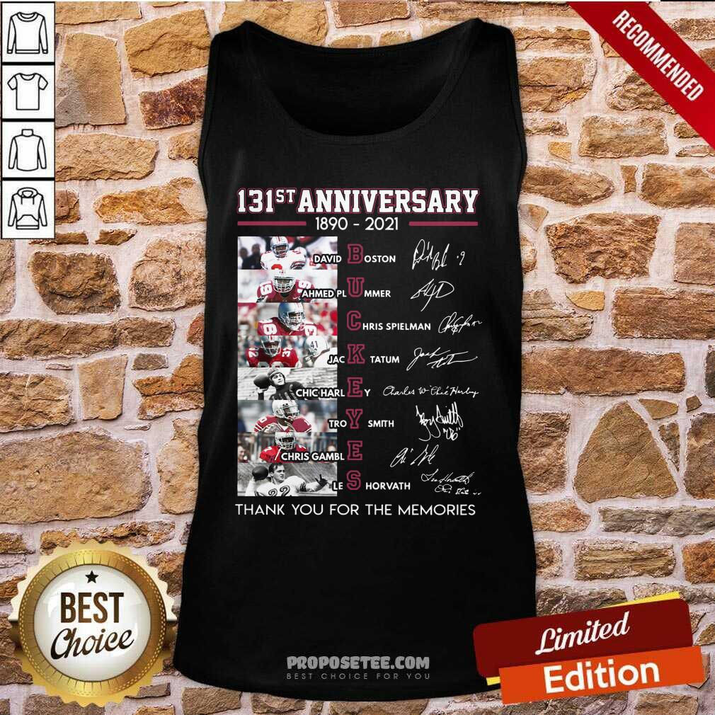 Awesome Ohio State Buckeyes Football 131st Anniversary 1890 2021 Thank You For The Memories Signatures Shirt - Image 3