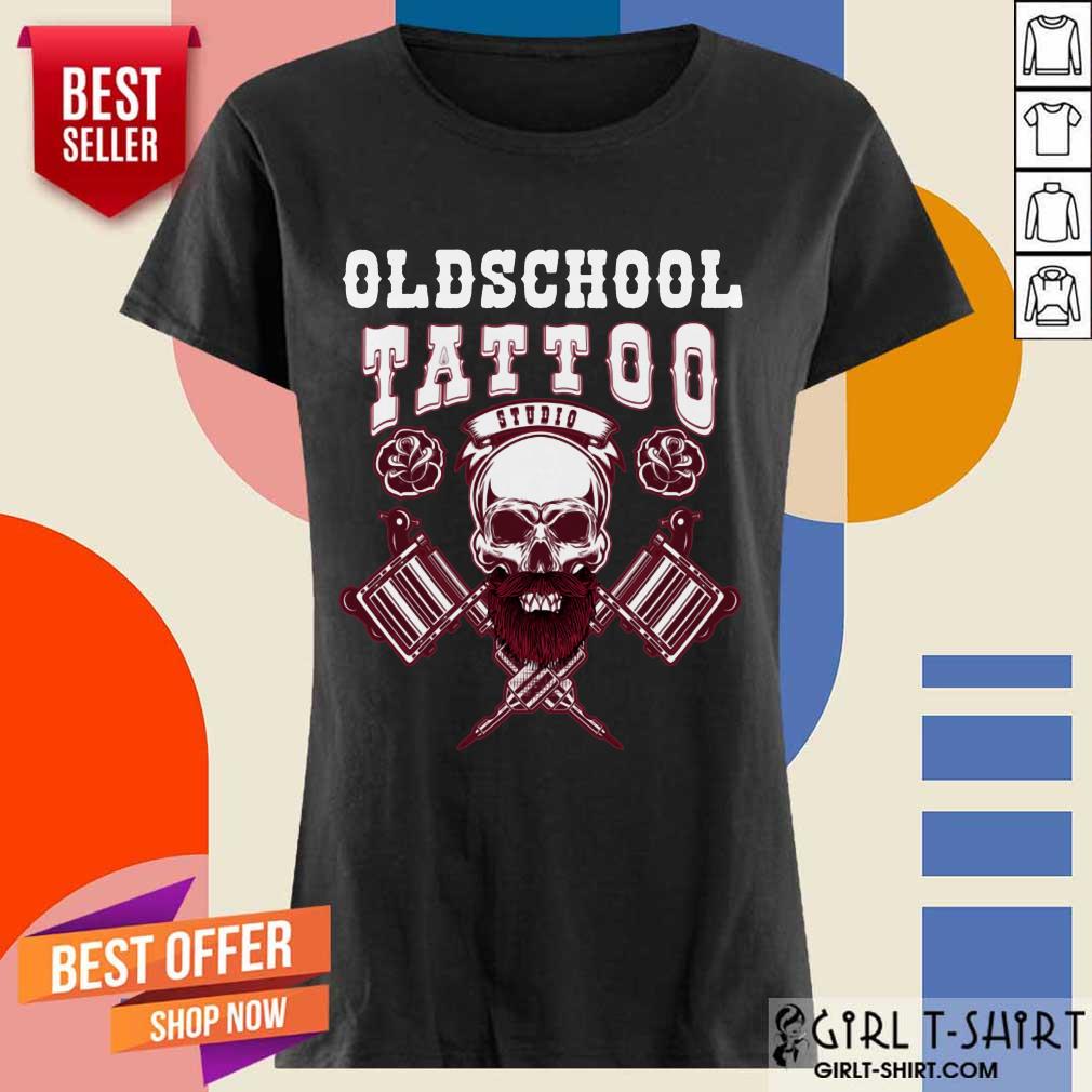 Awesome Old School Tattoo Studio Skull Shirt - Image 2