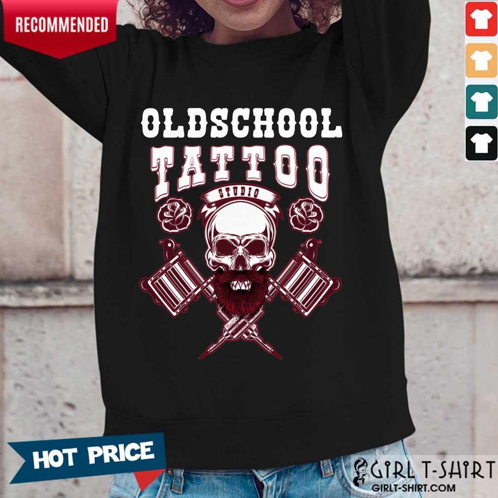 Awesome Old School Tattoo Studio Skull Shirt - Image 5