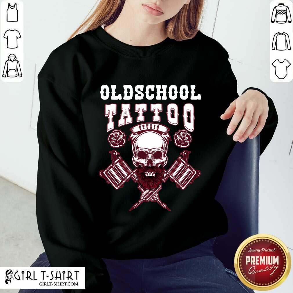 Awesome Old School Tattoo Studio Skull Shirt - Image 4