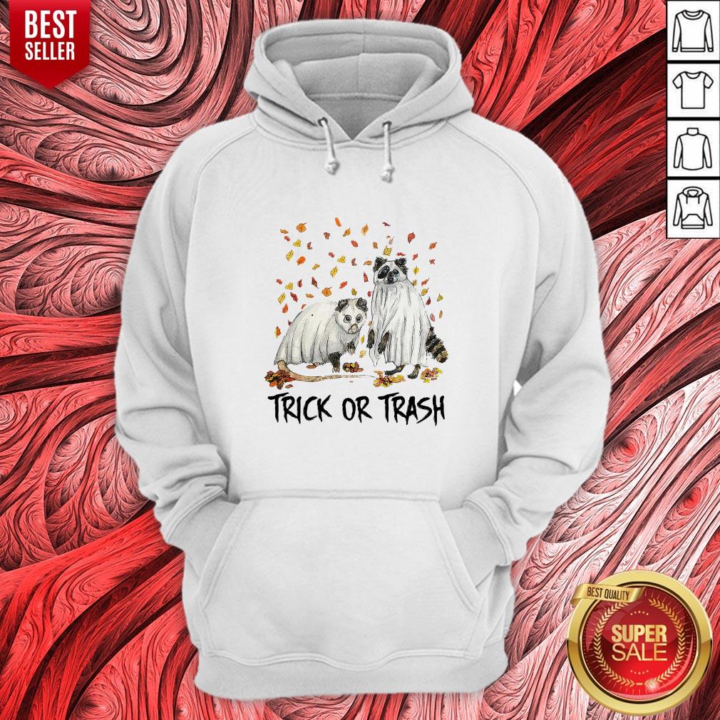 Awesome Opossum And Raccoon Ghost Trick Or Trash Shirt - Image 3