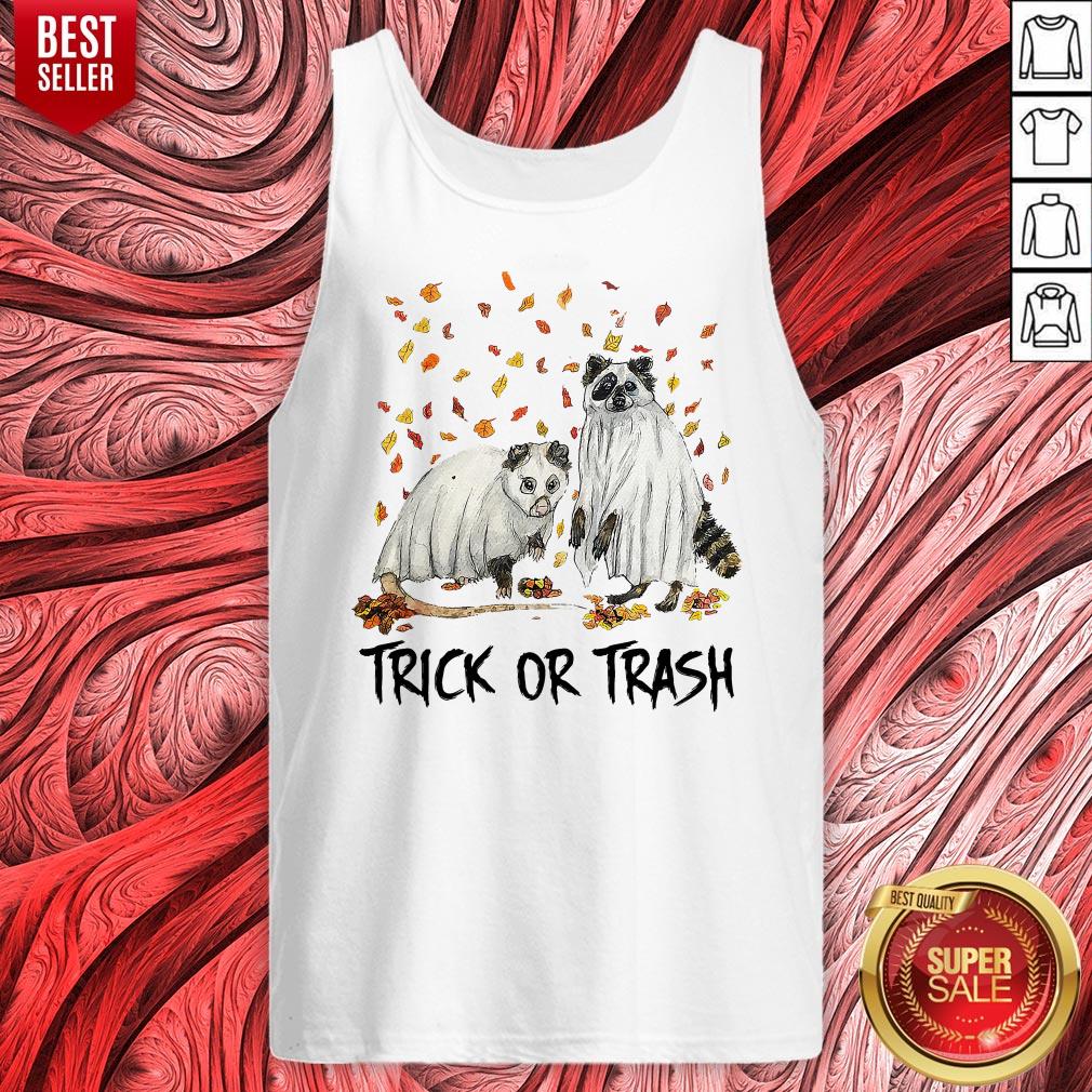 Awesome Opossum And Raccoon Ghost Trick Or Trash Shirt - Image 5