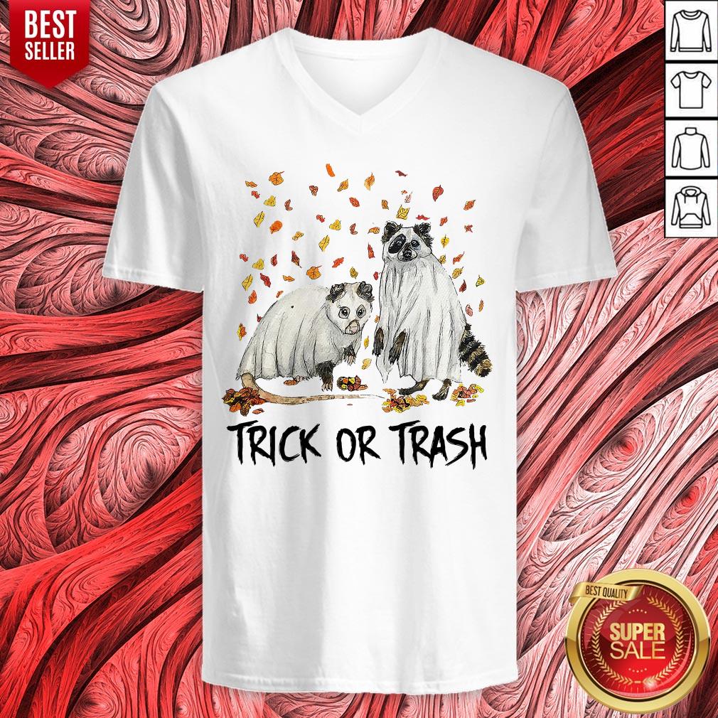 Awesome Opossum And Raccoon Ghost Trick Or Trash Shirt - Image 4