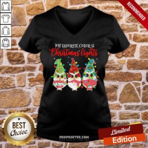 Alternative view of Awesome Owls Gnomes My Favorite Color Is Christmas Lights Shirt