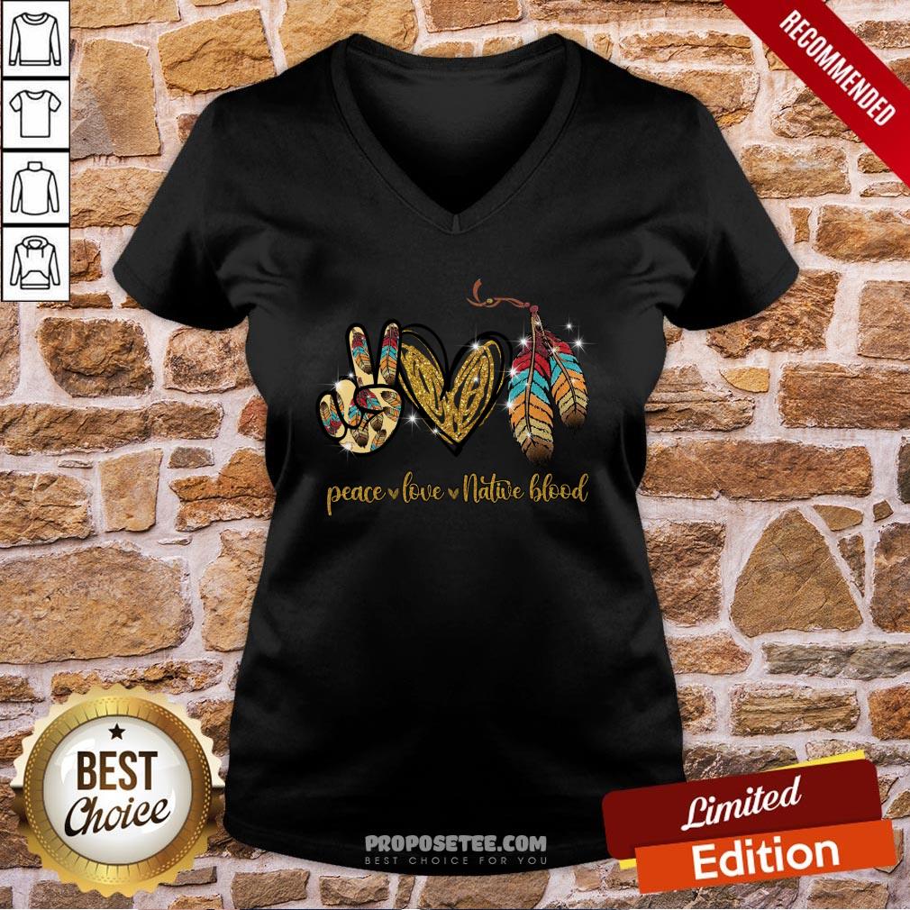 Awesome Peace Love Native Blood Shirt - Image 2