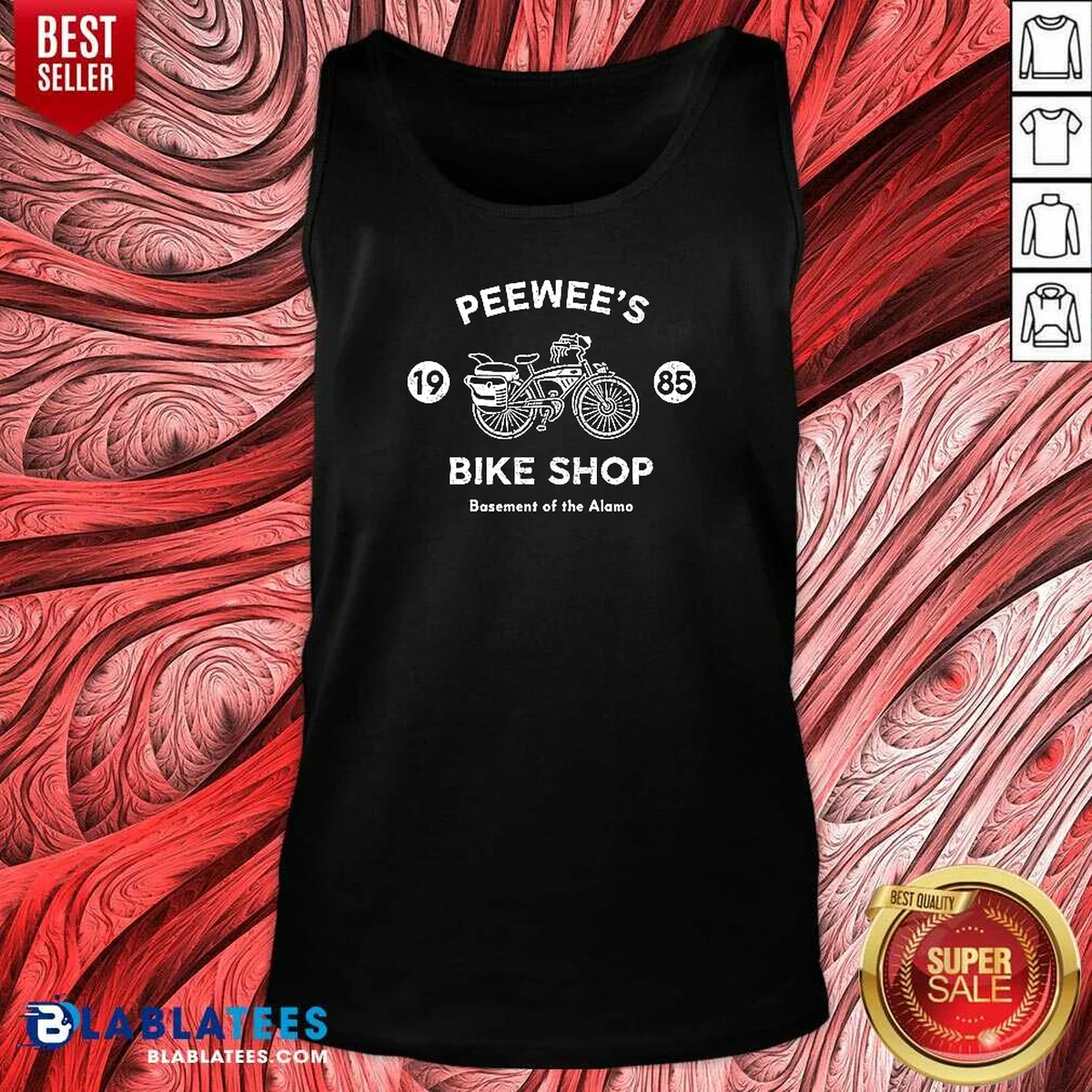 Awesome Peewee's Bike Shop 1985 Basement Of The Alamo Pee Wee'S Big Adventure Shirt - Image 5