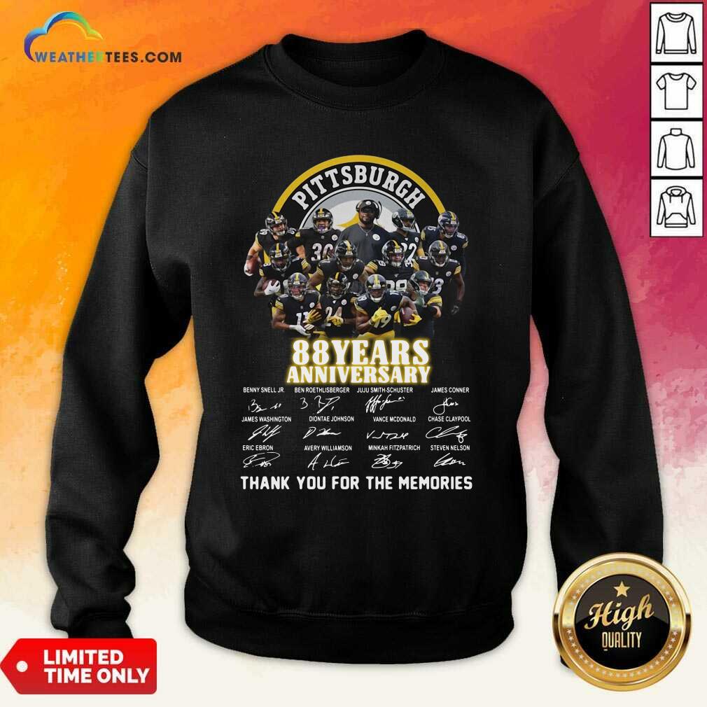 Awesome Pittsburgh Steelers 88 Years Anniversary Thank You For The Memories Signatures Shirt - Image 4