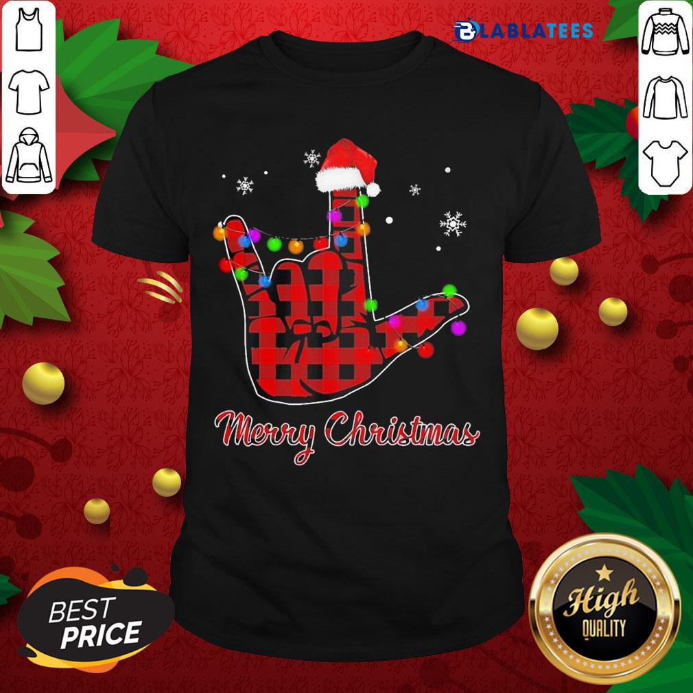 Awesome Plaid Post Malone Hand Santa Merry Christmas Shirt