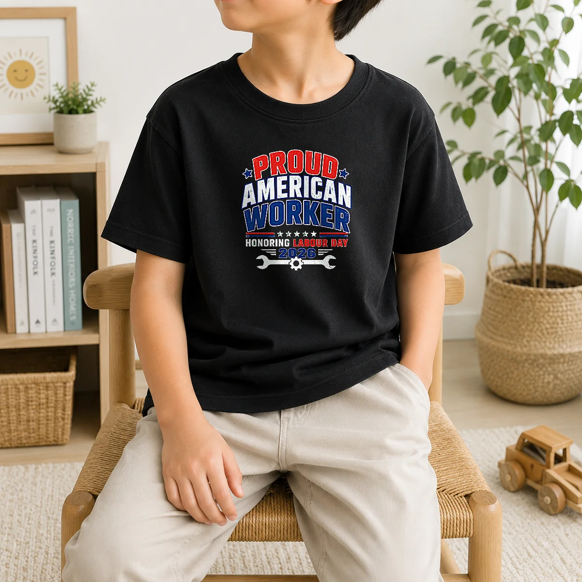 Awesome Pretty Labour Day Proud American Worker Typography Shirt - Image 9