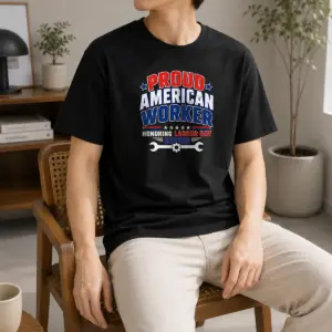 Awesome Pretty Labour Day Proud American Worker Typography Shirt