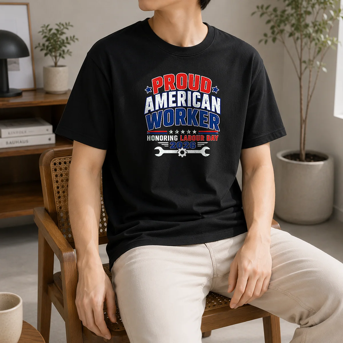 Awesome Pretty Labour Day Proud American Worker Typography Shirt