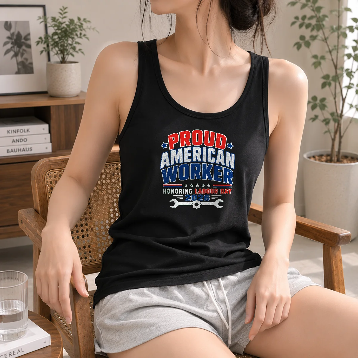 Awesome Pretty Labour Day Proud American Worker Typography Shirt - Image 3