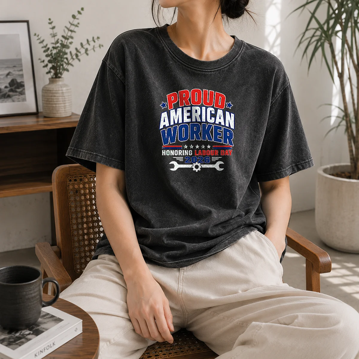 Awesome Pretty Labour Day Proud American Worker Typography Shirt - Image 8