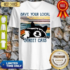 Alternative view of Awesome Racoon save Your local street cats vintage shirt